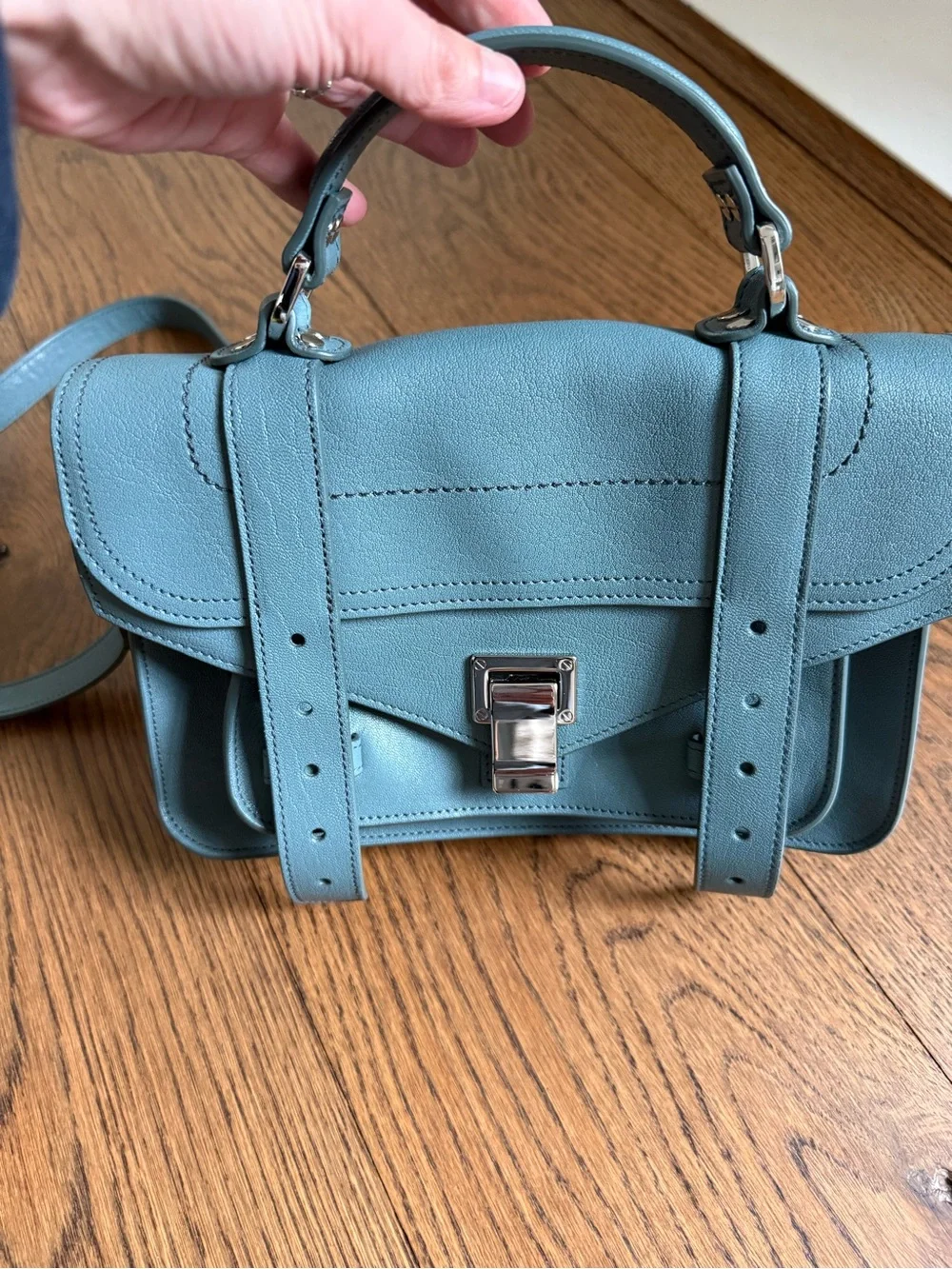 Proenza Schouler Teal Leather Crossbody Bag